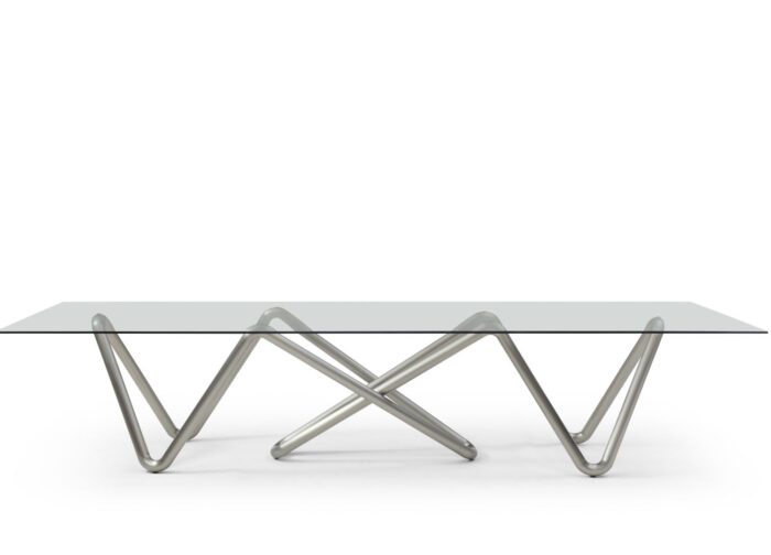Serpentia Glass Modern Rectangle Dining Table