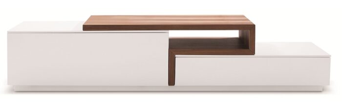 Mezza White and Walnut Modern TV Stands