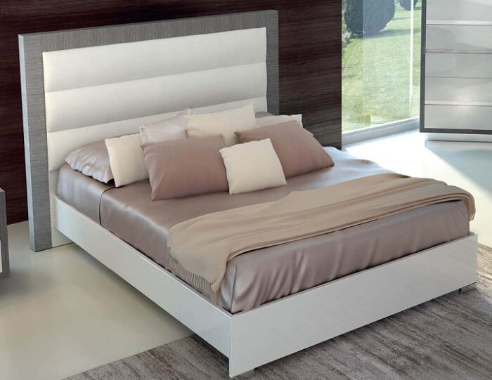 Tuscany Taupe & White Modern Platform Bed