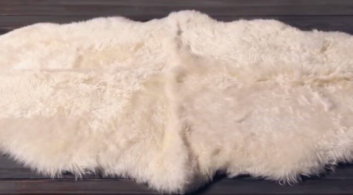 Modern Cowhide Area Rug 3004 (White Sheepskin) - Image 4