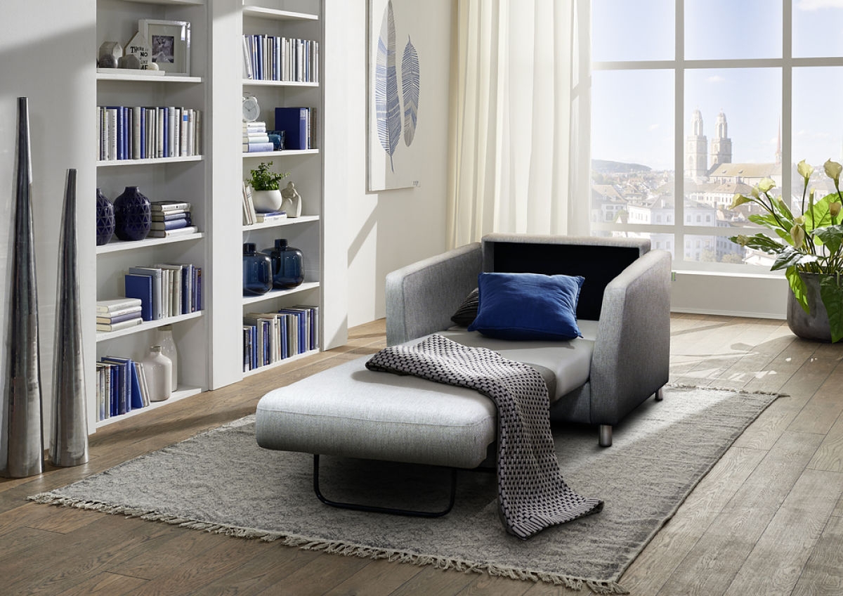 Rachel Light Gray Twin Modern Sleeper Sofa Contemporary