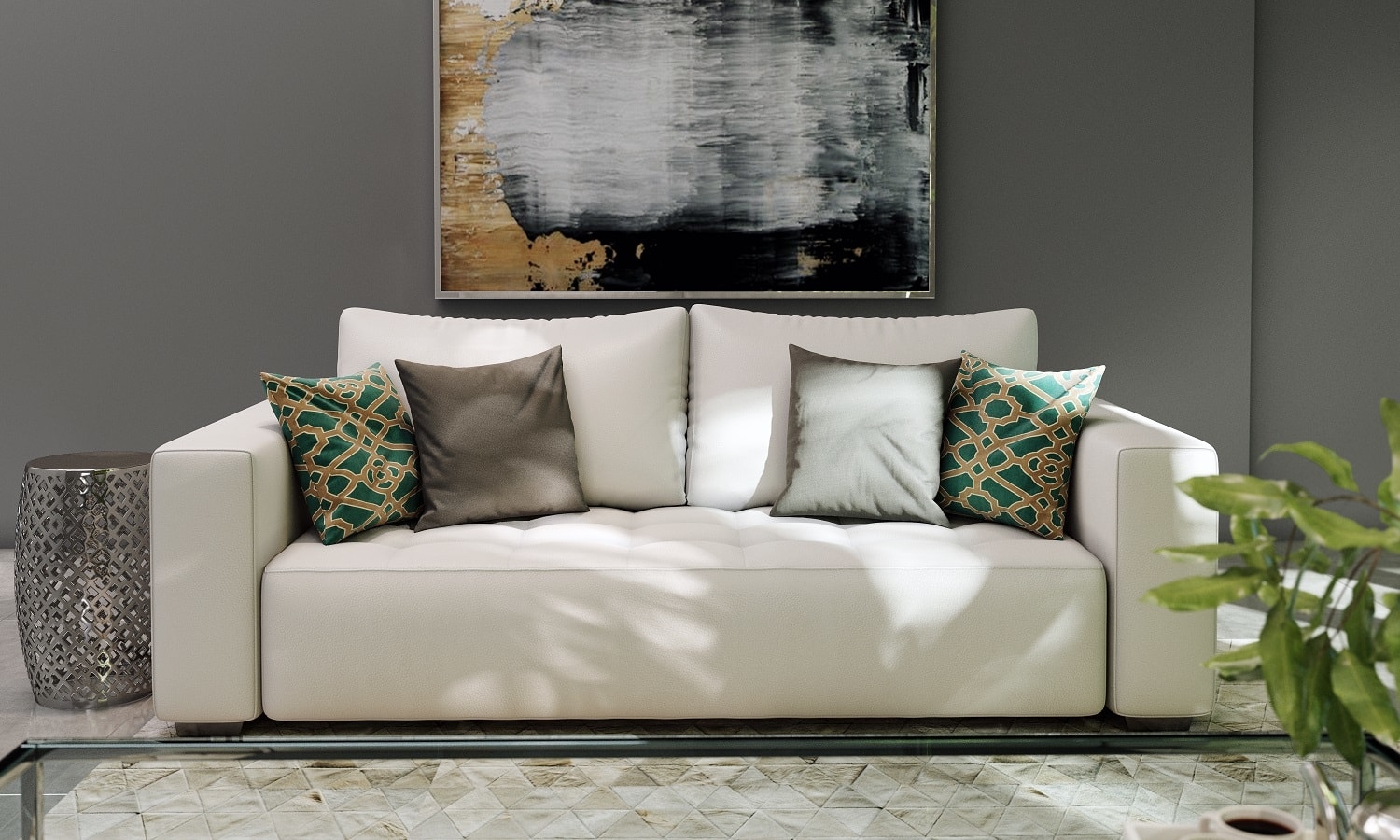 Havana White Modern Sofa