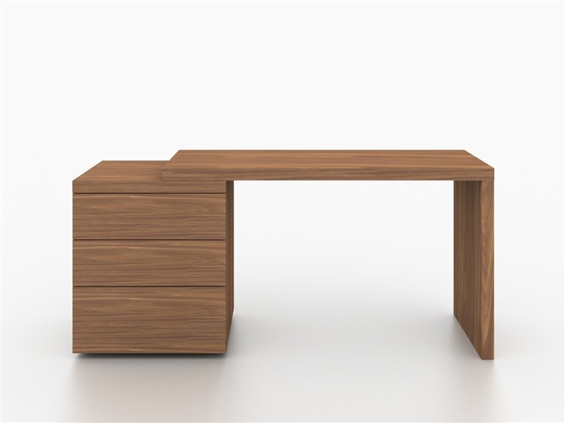 Nido Walnut Modern Office Desk | Contemporary Office Desk