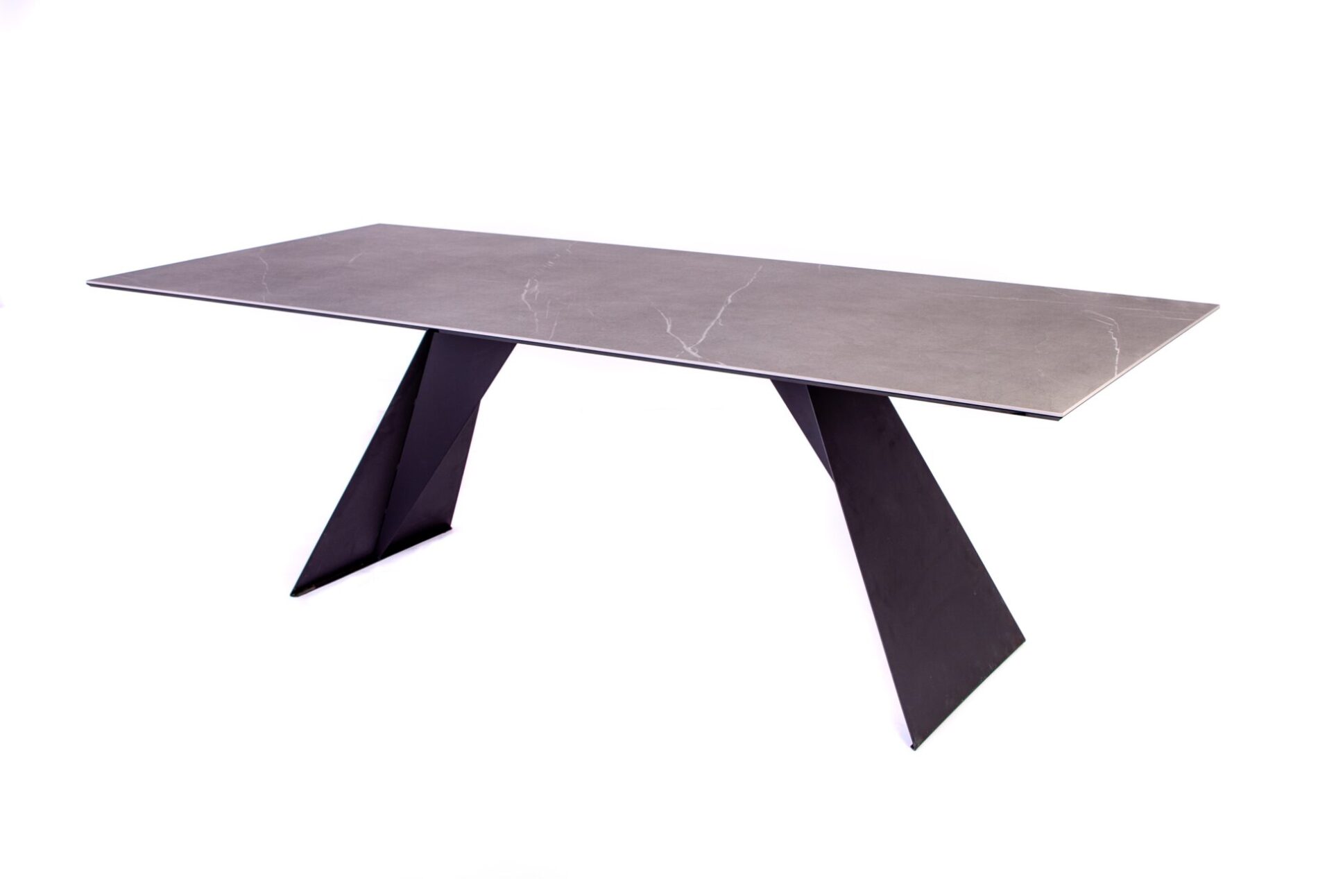Hugo Italian Gray Ceramic Dining Table - Modern Rectangular Dining Table