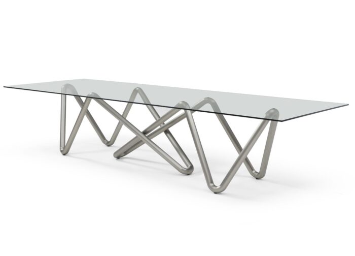 Serpentia Glass Modern Rectangle Dining Table - Image 2