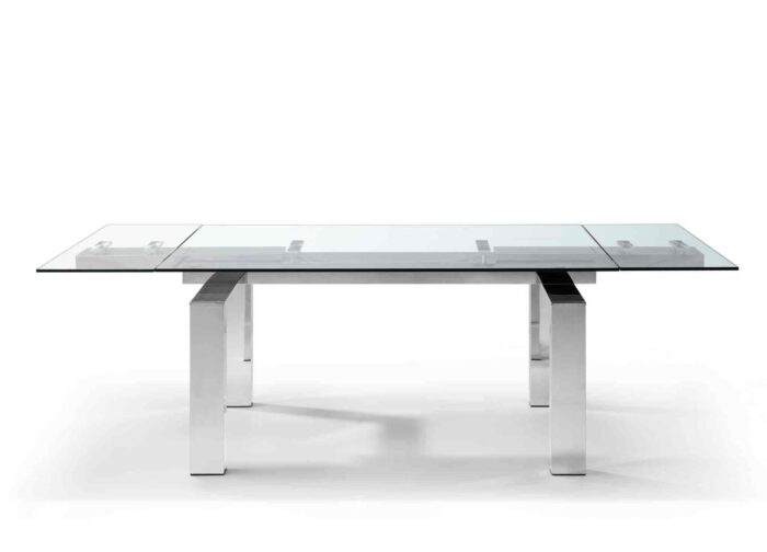 Cristalo Glass Extendable Modern Rectangular Dining Table - Image 4