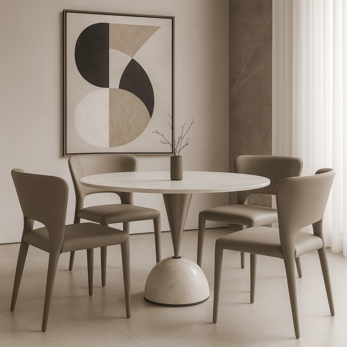 Toscana Leather Modern Dining Room Chairs - Set of 2 - Image 4