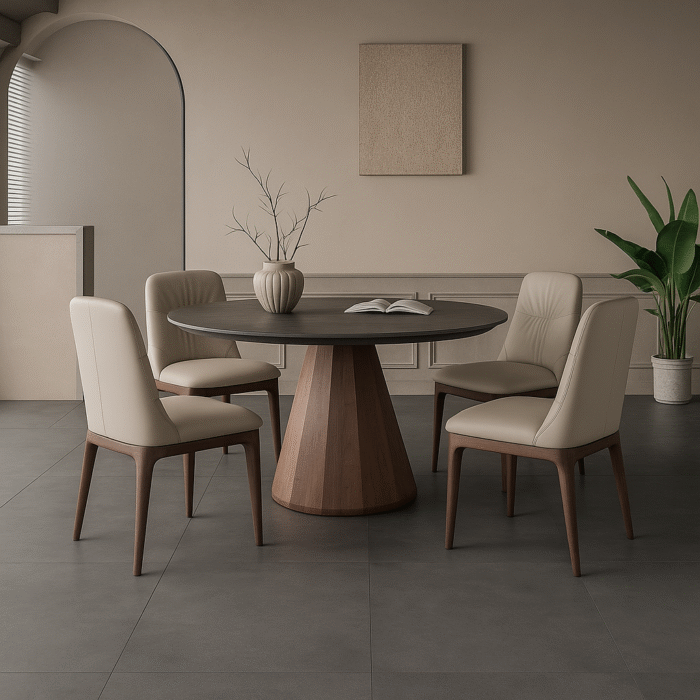 Monaco Leather Modern Dining Room Chairs - Set of 2 - Image 3