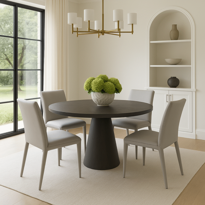 Milano Leather Modern Dining Room Chairs - Image 5