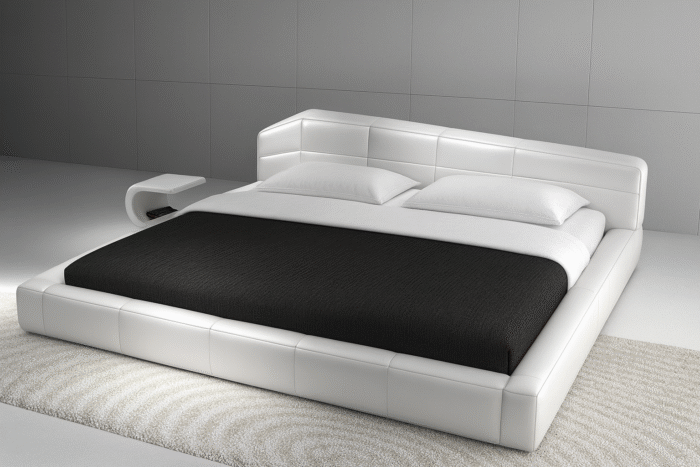 Whisper Ultra Modern White Platform Bed