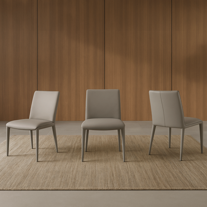 Milano Leather Modern Dining Room Chairs - Image 7