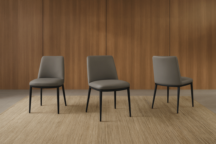 Marquis Leather Modern Dining Room Chairs - Image 4