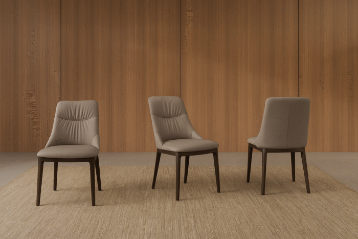 Monaco Leather Modern Dining Room Chairs - Set of 2 - Image 8