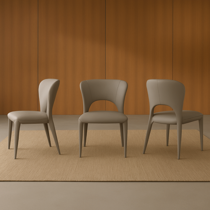 Toscana Leather Modern Dining Room Chairs - Set of 2 - Image 6