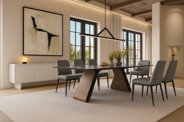 Marquis Leather Modern Dining Room Chairs - Image 5