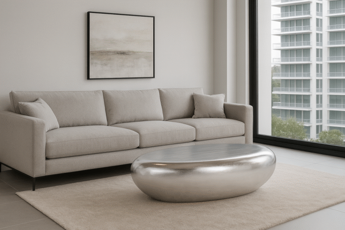 Dante Silver Leaf Contemporary Coffee Table - Image 6