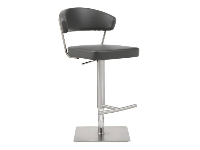 Clio Dark Gray Modern Bar Stools Square Base