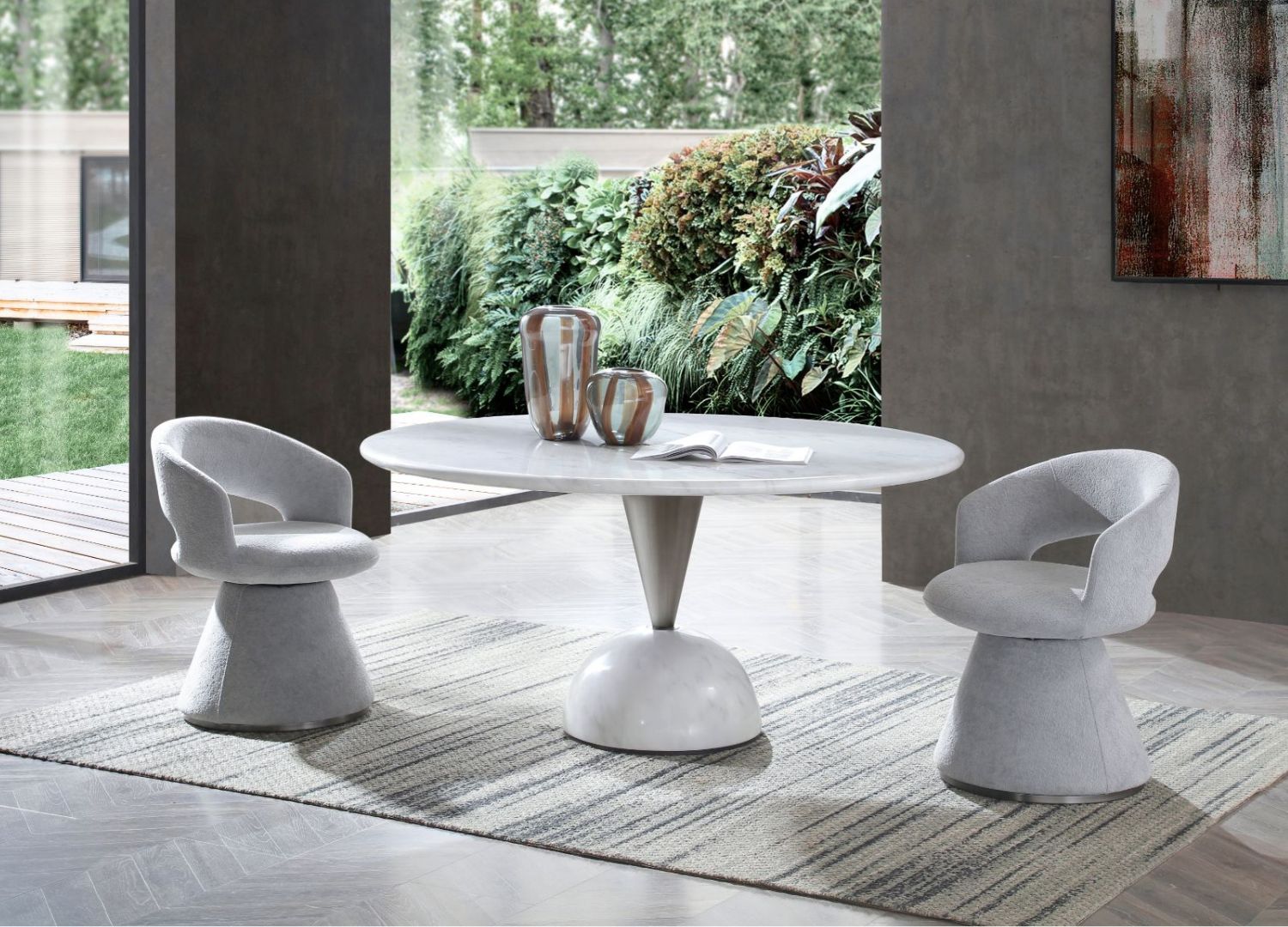Olimpico 60" Round Marble Dining Table - Image 2