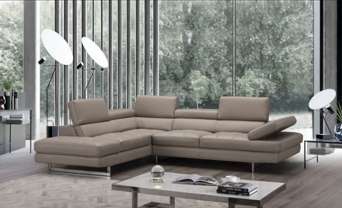 Dominus Peanut Italian Leather Modern Sectionals - Image 2