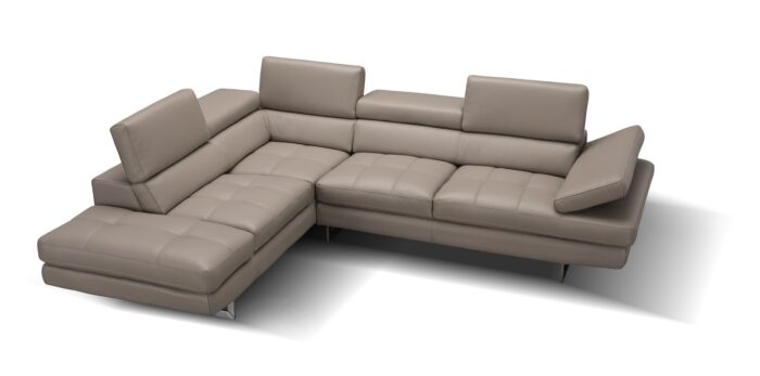 Dominus Peanut Italian Leather Modern Sectionals