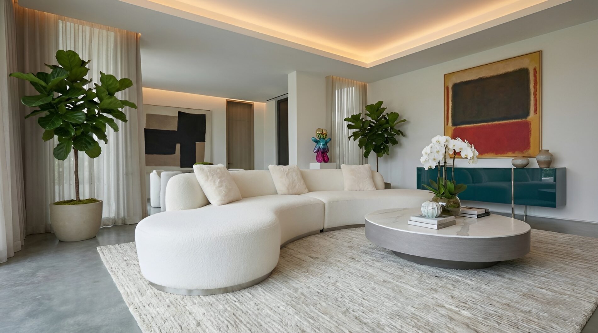 Aurora Contemporary Curved Sofa - Image 3