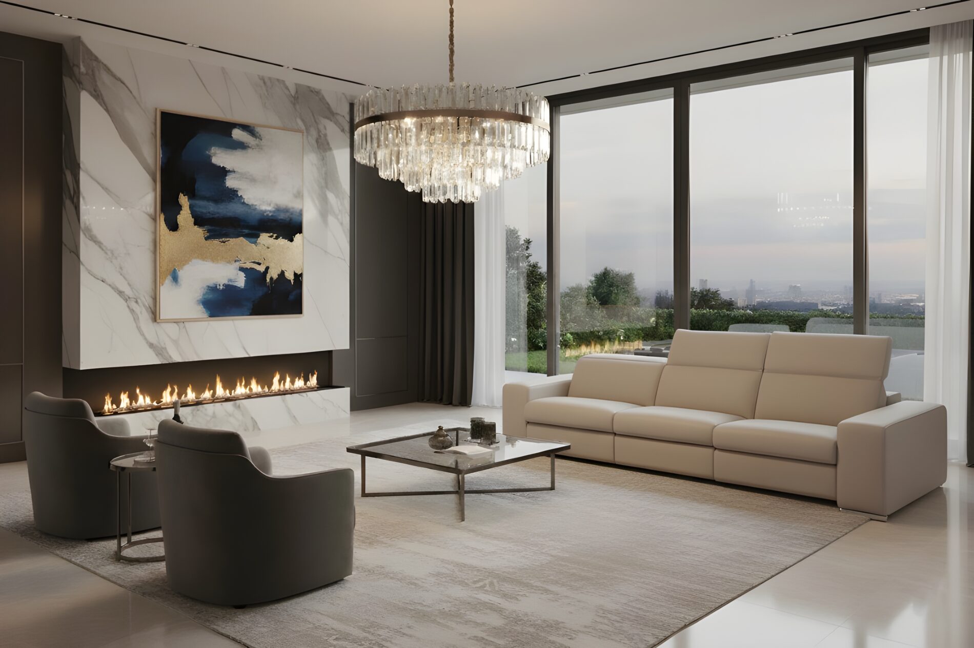 Ambasciatore II Italian Leather Modern Sofa - Image 3