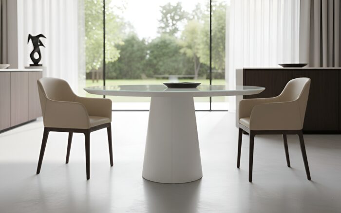 Camilla White Modern Round Dining Table - Image 3