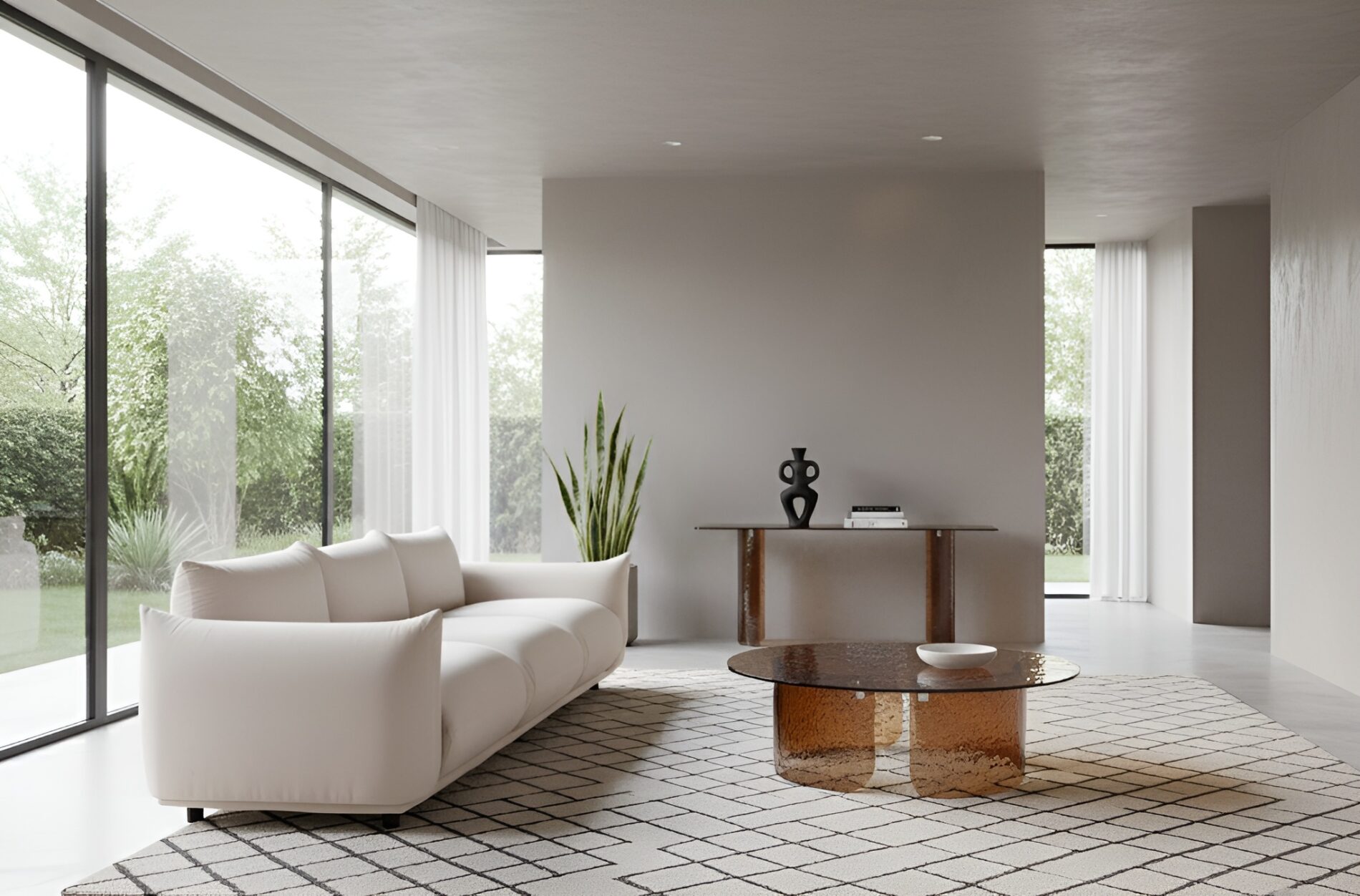 Dekor Contemporary Glass Console Table - Image 4