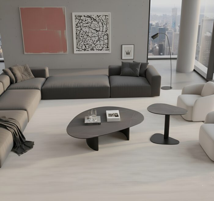 Roca Ceramic Contemporary Side Table - Image 4