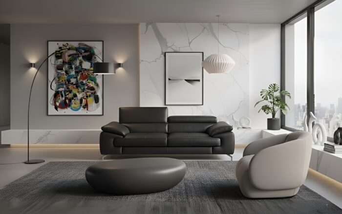 Torino Italian Leather Modern Sofa (Multiple Colors) - Image 3