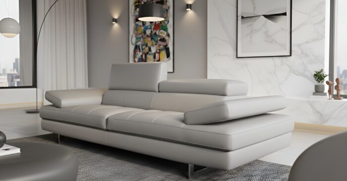 Dominus Italian Leather Modern Sofa - Image 3