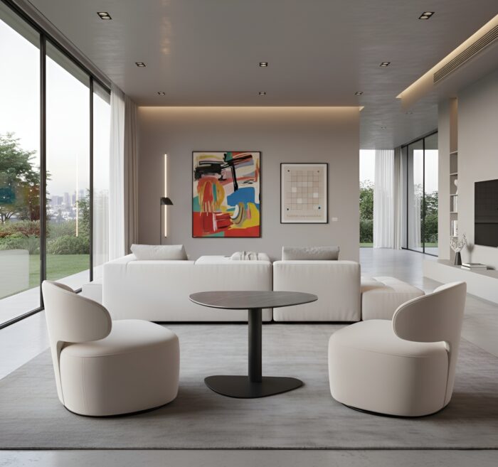 Roca Ceramic Contemporary Side Table - Image 2