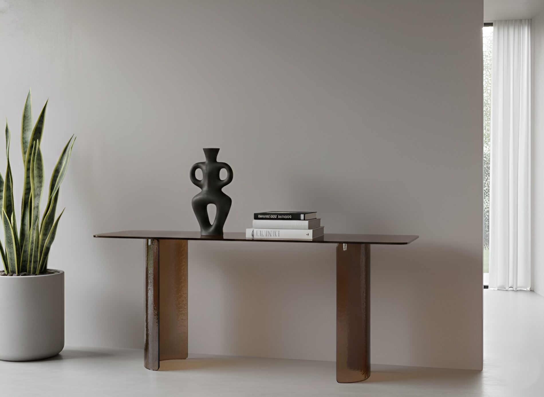 Dekor Contemporary Glass Console Table - Image 5