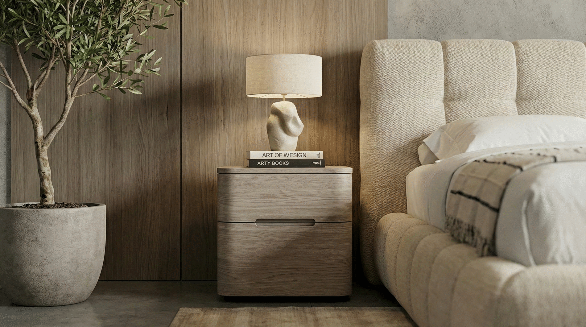 Veridian Matte White Oak Nightstands - Image 4