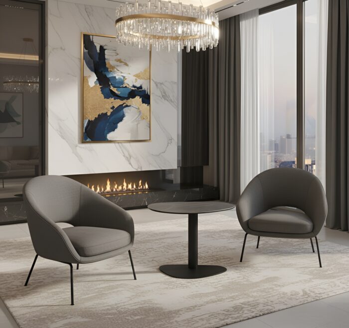 Roca Ceramic Contemporary Side Table - Image 6