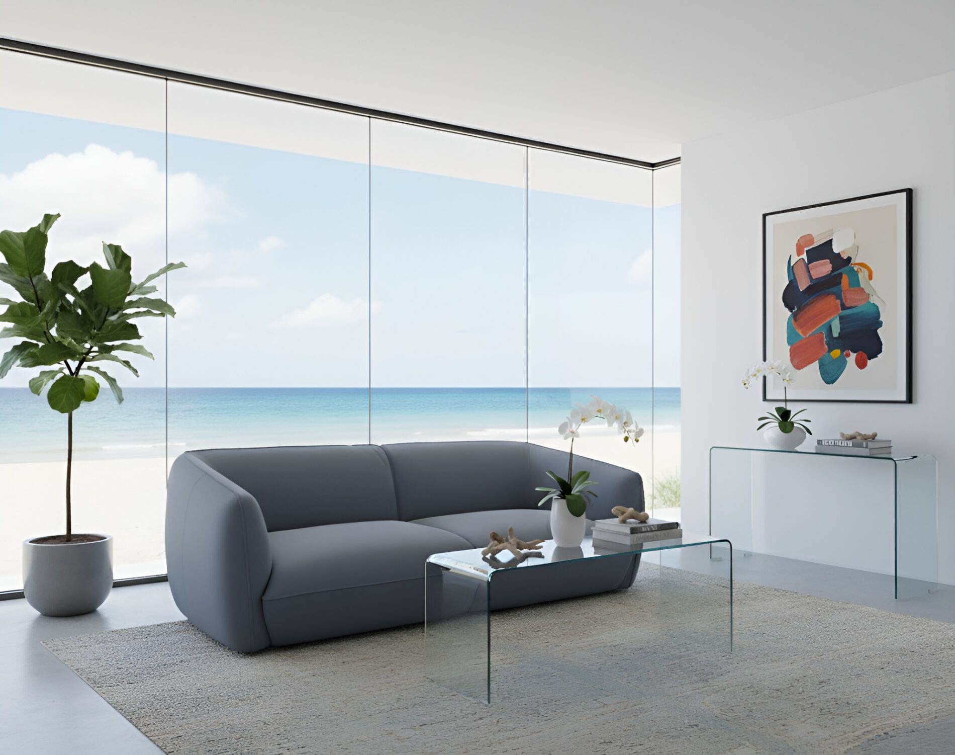 Mint Glass Modern Console - Image 3