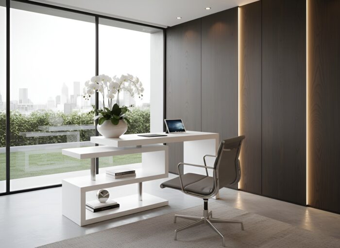 Zag White Modern Office Desk - Image 5