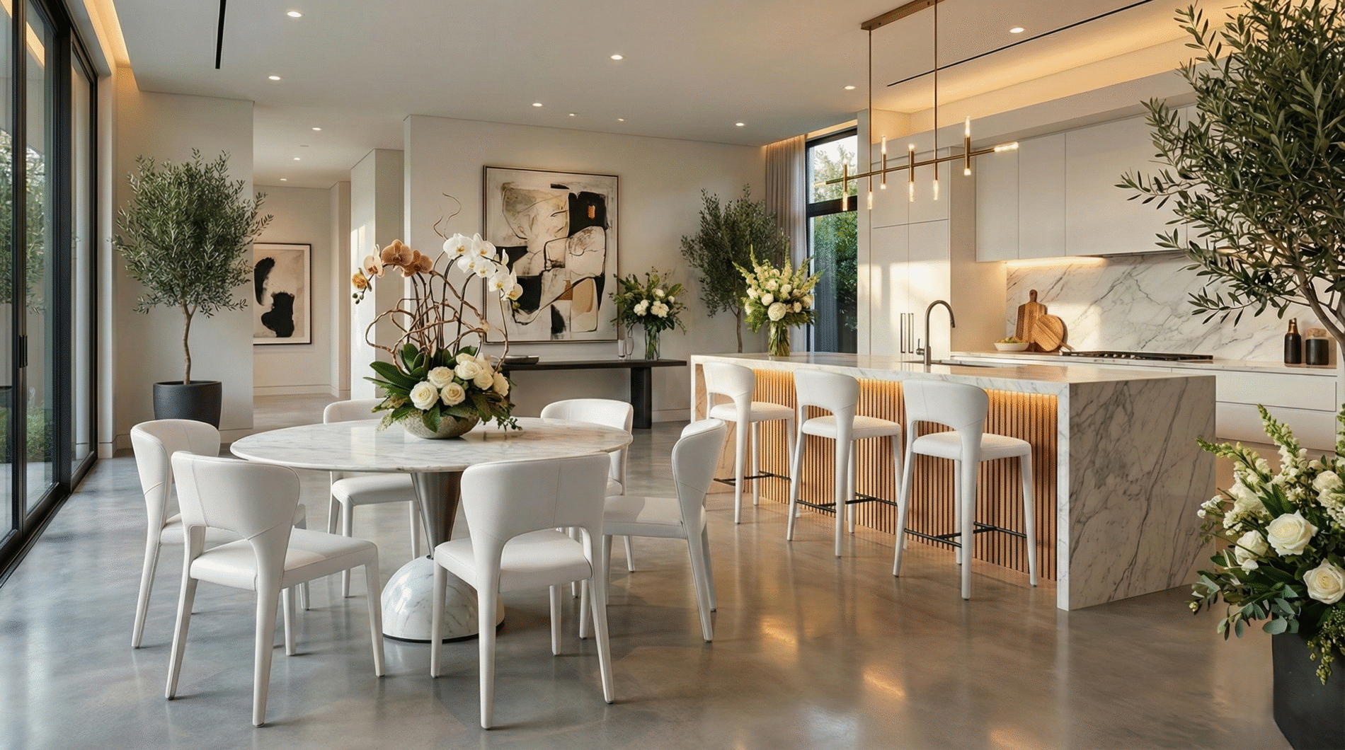 Olimpico 60" Round Marble Dining Table - Image 2