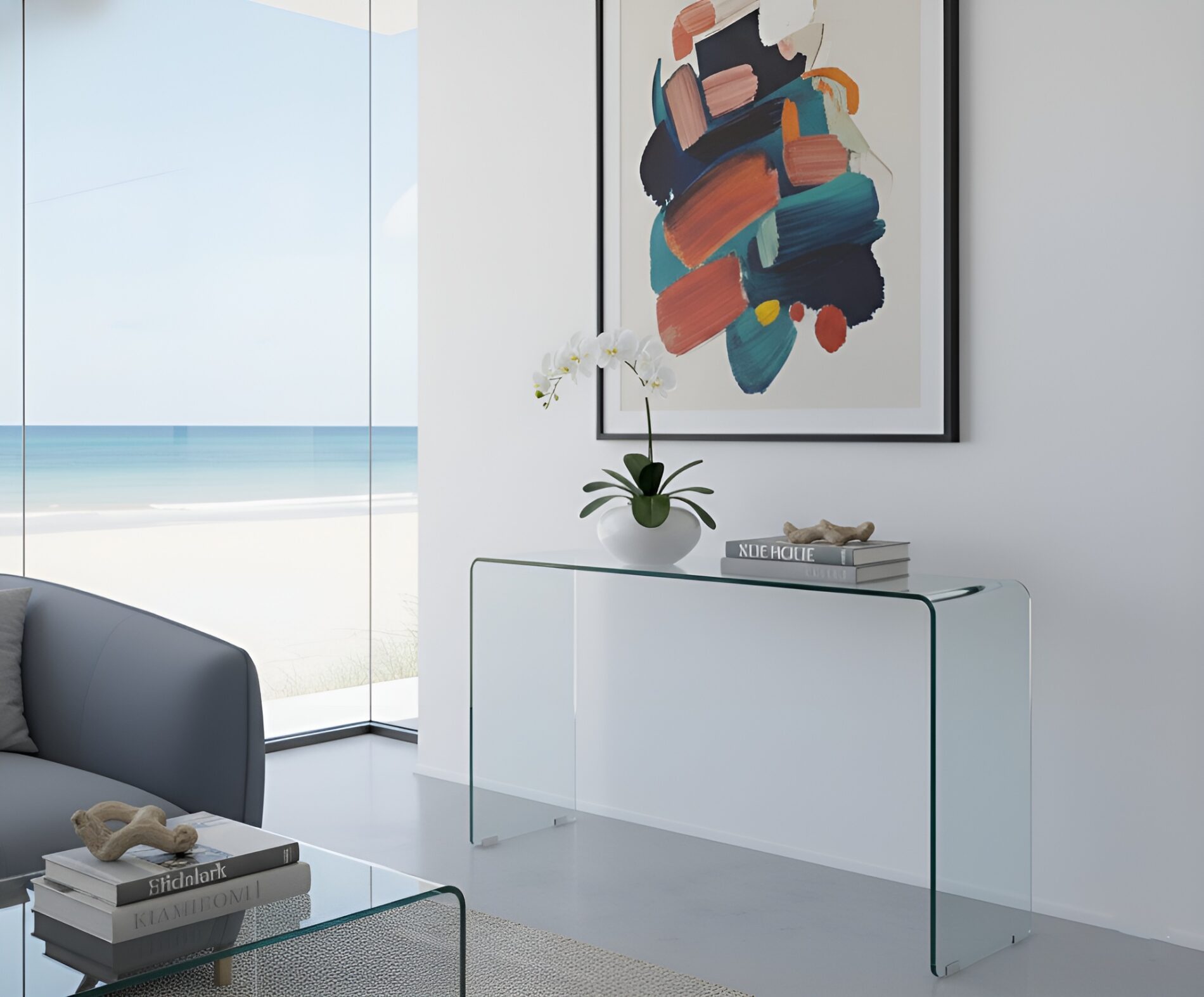 Mint Glass Modern Console - Image 2