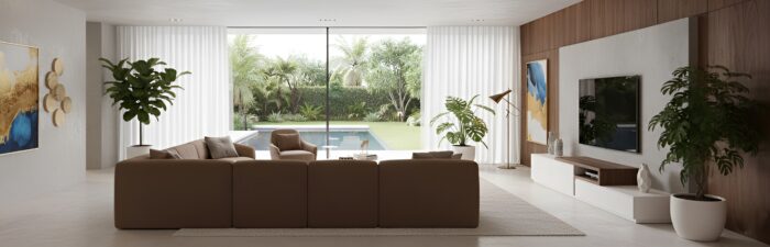 Mezza White and Walnut Modern TV Stands - Image 2