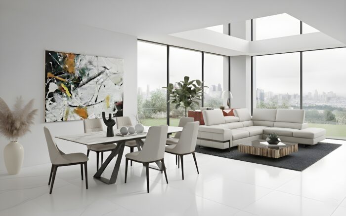 Rimi Italian Leather or Fabric Sectional - Image 4