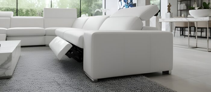 Ambasciatore Italian Triple Reclining Leather Modern Sectional - Image 4
