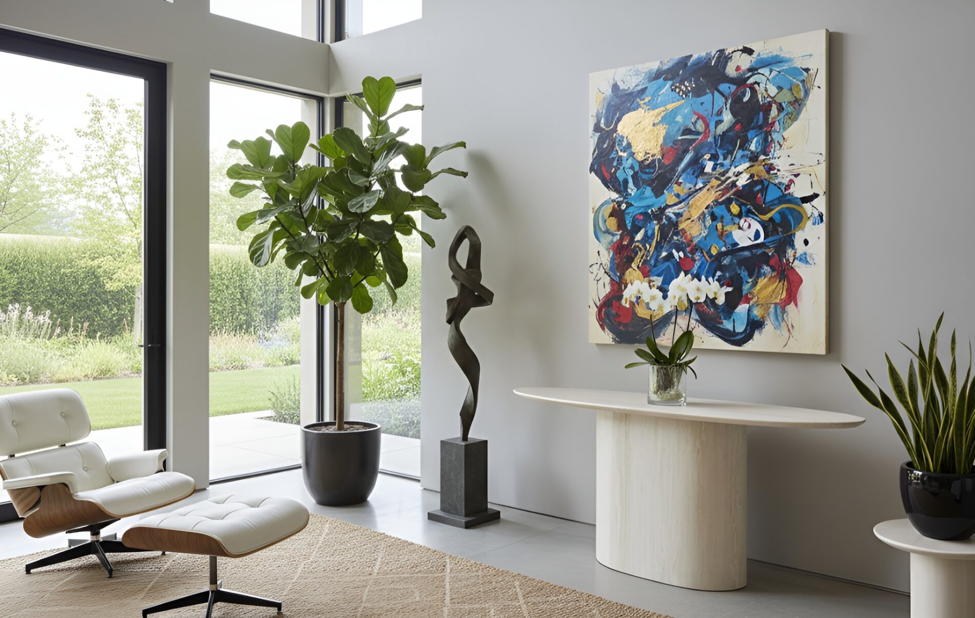 Pietra Travertine Contemporary Console Table - Image 2