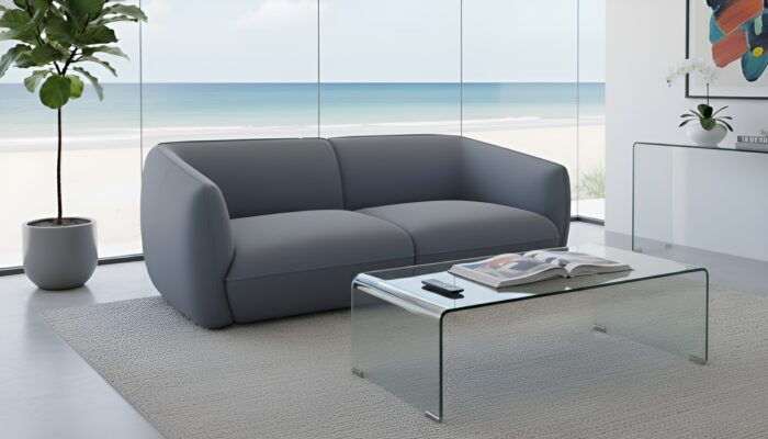 Mint Glass Contemporary Coffee Table - Image 3