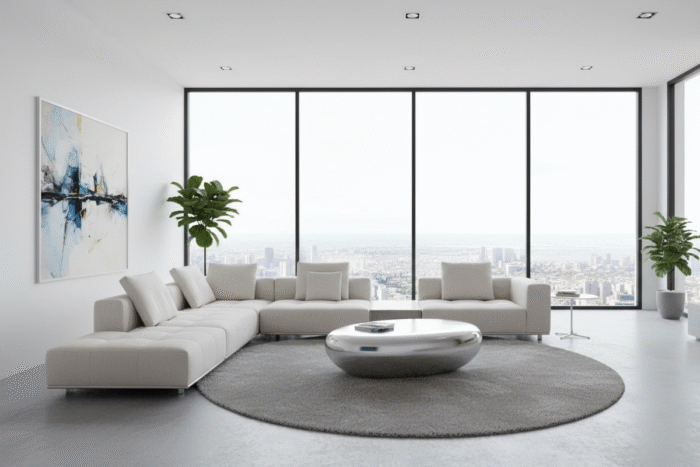 Dante Silver Leaf Contemporary Coffee Table - Image 2