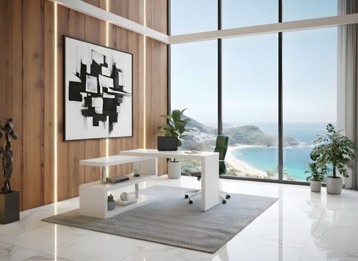 Zag White Modern Office Desk - Image 4
