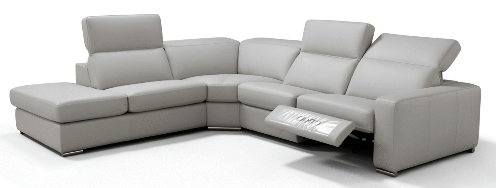 Ambasciatore II Italian Double Reclining Leather Modern Sectional