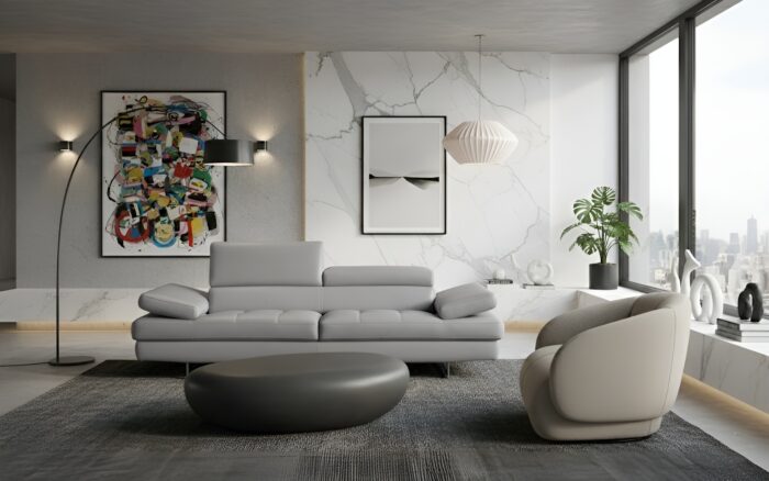 Dominus Italian Leather Modern Sofa - Image 2