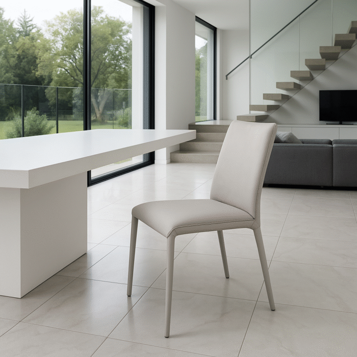 Milano Leather Modern Dining Room Chairs - Image 6
