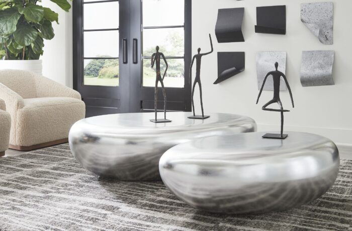 Dante Silver Leaf Contemporary Coffee Table - Image 3